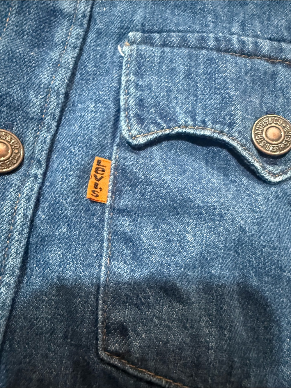 Vintage Levis Orange Tab Denim Western Shirt Made In USA Medium - Picture 3 of 5